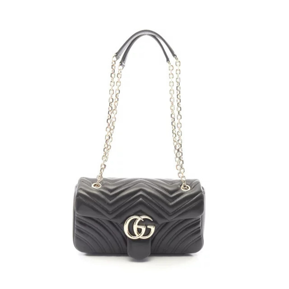 Gucci GG Marmont Shoulder Bag Leather Black